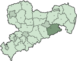 Kart over Landkreis Sächsische Schweiz