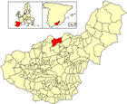 Расположение муниципалитета Гуадаортуна на карте провинции