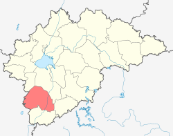 Poddorjen piiri Novgorodin alueen kartalla.