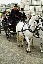 Coachman, footman and landau carriage Lord Mayor's Show, London 2006 (295197932).jpg