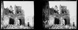 Ruïnes van de kerk van Louppy-le-Château na bombardementen tijdens de Eerste Wereldoorlog