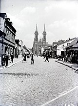 Widok z ul. Lutomierskiej w kierunku wschodnim (fot. W. Pfeiffer, przed 1940)