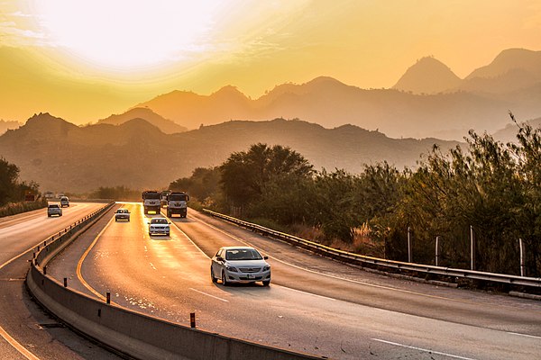 The motorway passing through the Salt Range