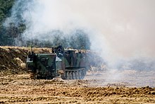 A M58 Wolf at Grafenwohr Training Area, 2018 M58 Wolf remotely controlled to release a cloud of smoke, Grafenwoehr Training Area, Germany, April 2, 2018 .jpg