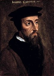 Portrait of John Calvin (c. 1550) by an unknown French painter MCC-31320 Portret van Johannes Calvijn (1509-1564)-uitsnede.jpg