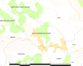 Mapa obce Saint-Pierre-de-Rivière