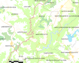 Mapa obce Saint-Hippolyte