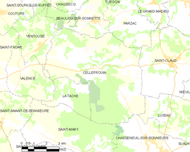 Mapa obce Cellefrouin