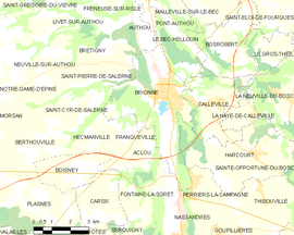 Mapa obce Brionne