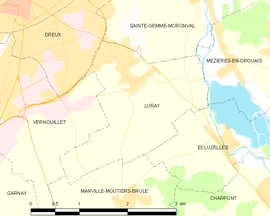 Mapa obce Luray