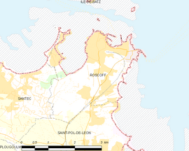 Mapa obce Roscoff