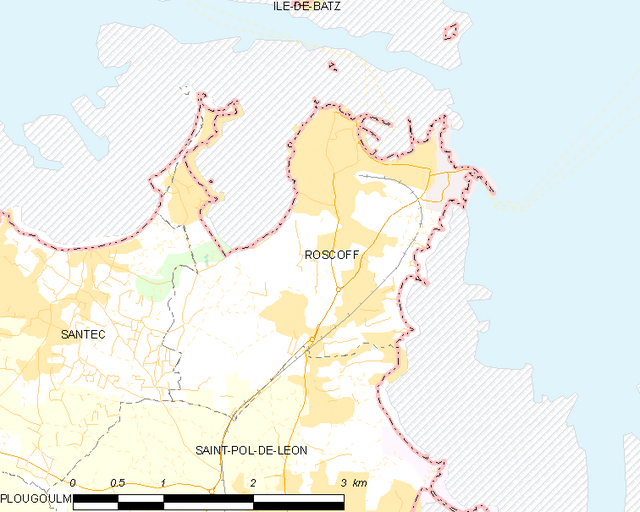 Poziția localității Roscoff