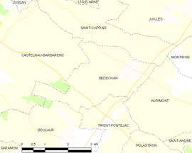 Mapa obce Bédéchan