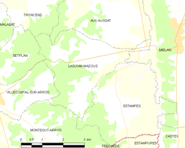 Mapa obce Laguian-Mazous