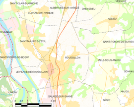 Mapa obce Roussillon