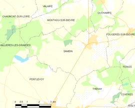 Mapa obce Sambin