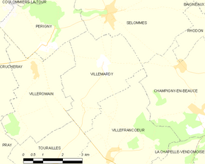 Poziția localității Villemardy