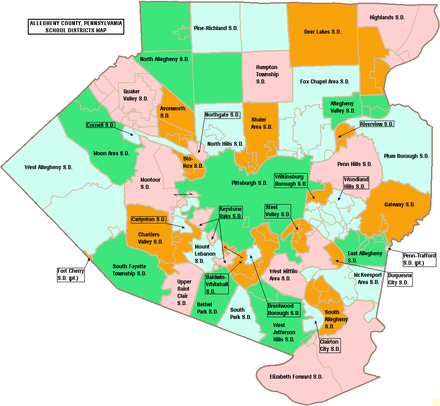 School District region in Allegheny County Map of Allegheny County Pennsylvania School Districts.png