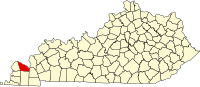 Map of Kentaki highlighting McCracken County