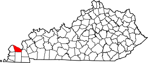 Carte du Kentucky mettant en évidence le comté de McCracken