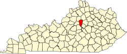 Map of Kentucky highlighting Woodford County.svg