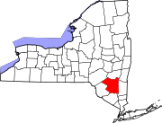 Map of New York highlighting Ulster County.svg