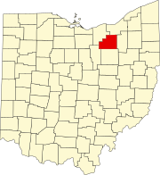 Map of Ohio highlighting Medina County