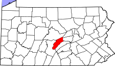 Map of Pennsylvania highlighting Mifflin County.svg
