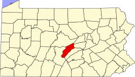 Locatie van Mifflin County in Pennsylvania