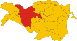Posizione del comune di Ferrara nell'omonima provincia