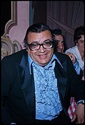 Mario Puzo, author of "Godfather" at party, New York City.jpg