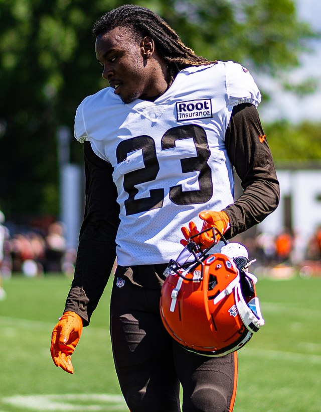 Cleveland Browns cornerback Martin Emerson Jr. (23) is shown after