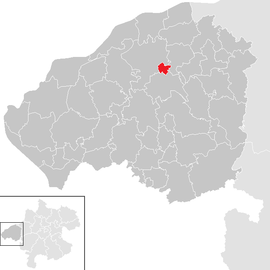 Poloha obce Mauerkirchen v okrese Braunau am Inn (klikacia mapa)