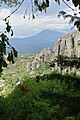 Meteora, Moni Agiou Nikolaou seen from Moni Rousanou