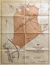 Plan of the estate at the time of its 1930 sale by auction Moor Hall estate plan (1930) - 2023-06-18 - Andy Mabbett - 01 (retouched).jpg