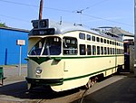 PCC-car HTM 1024 bij de Electrische Museumtramlijn Amsterdam; 4 mei 2008.