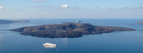 Nea Kameni seen from Thera, Santorini