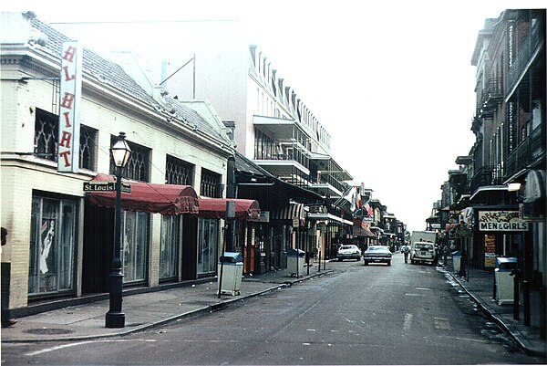 Al Hirt club on the corner of Bourbon Street and St Louis in the French Quarter, 1977