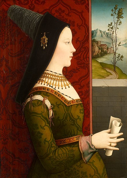 Portrait of Mary, Duchess of Burgundy, attributed to Niklas Reiser, around 1500.