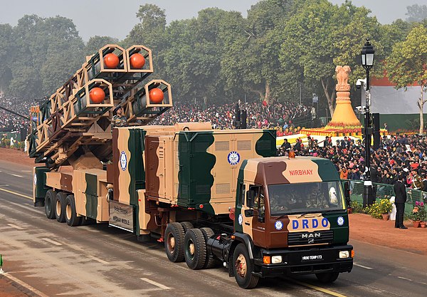 India's Nirbhay missiles mounted on a truck-based launcher