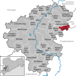 Kaart van Oberlungwitz