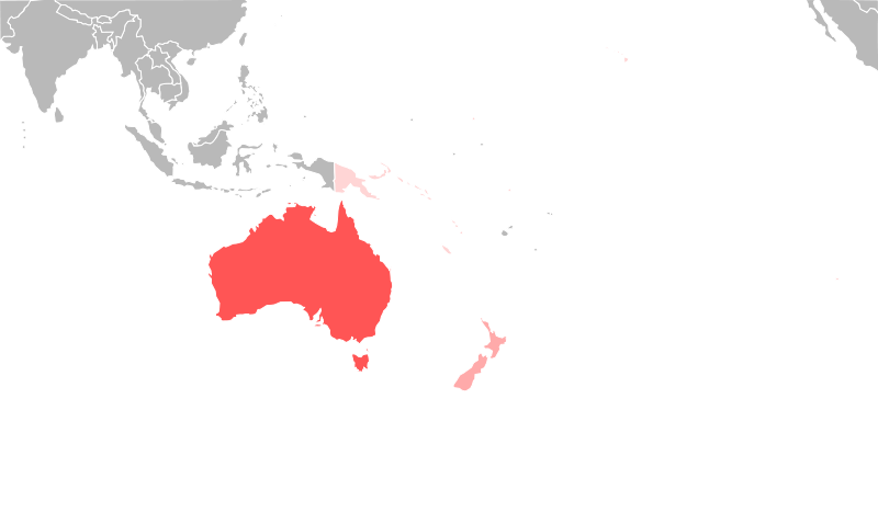 Mapa do Océano Pacífico que mostra a localización dos actuais sitios do Patrimonio Mundial