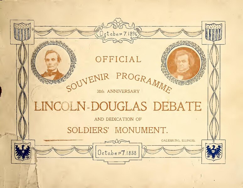 File:Official souvenir program, October 7th, 1858, October 7th, 1896 - thirty-eighth anniversary of the Lincoln-Douglas debate (IA officialsouvenir00chap).pdf