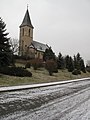 Čeština: Kostel v Páleči. Okres Kladno, Česká republika.