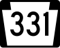 Značka Route 331 v Pensylvánii