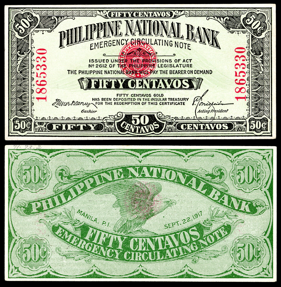Первые 50 банков. Филиппинский национальный банк. Банка на Филиппинах. $50 National Bank Note. 50 Centavos 1899 Español купюра.