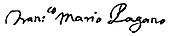 signature de Francesco Mario Pagano