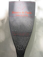 Panneau Histoire de Paris « Combat du Taureau ».