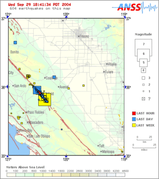 <span class="mw-page-title-main">Parkfield earthquake</span> Series of earthquakes in California, US