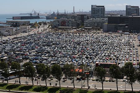 Parking lot in California, 2016 Parking lot at AT&T Park in San Francisco (TK).JPG